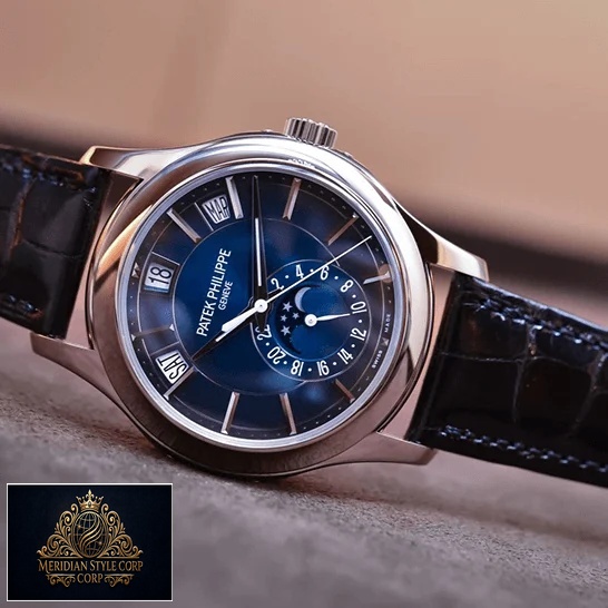 Patek Philippe Annual Calendar 5205G-013 "Blue Dial" Supreme Replica Edition patek philippe complications 5205G 013 replica tiltedleft