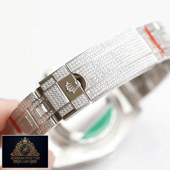 Rolex Submariner 116610LN-97200 Iced Out Fold Clasp on the Rolex Logo Replica
