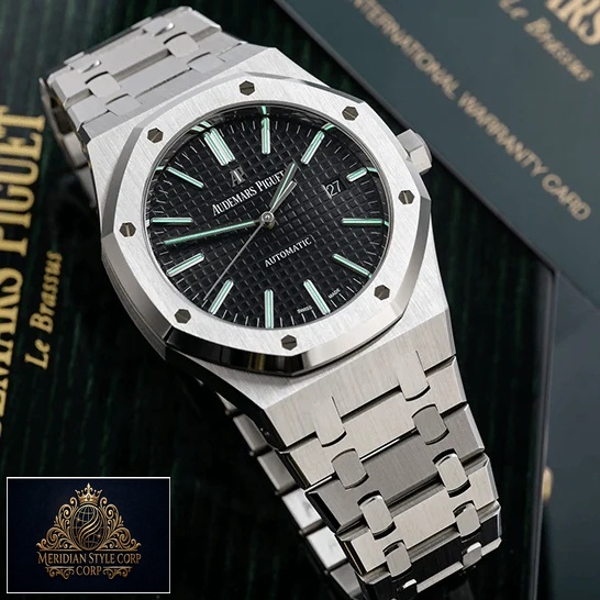 Audemars Piguet Black Dial Stainless Steel Replica on the audemars piguet box