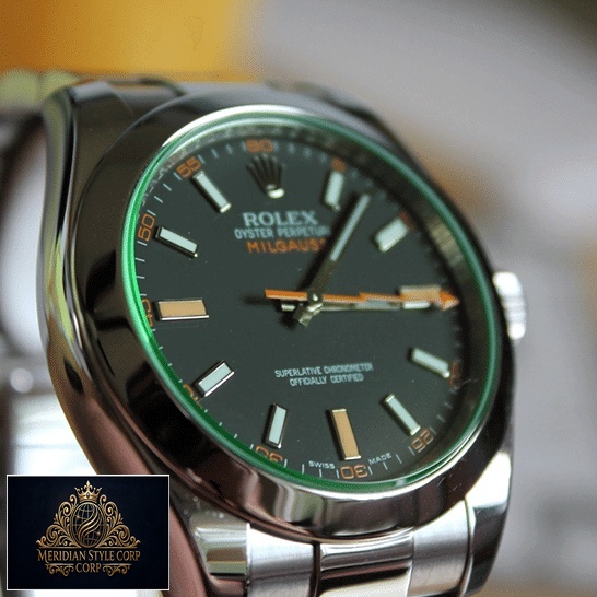 Rolex Milgauss 116400GV-0002 Green Sapphire Crystal Stick / Dot Indeces Replica