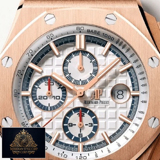 Audemars Piguet Ryal Oask White Dial Gold Bezel Replica front view