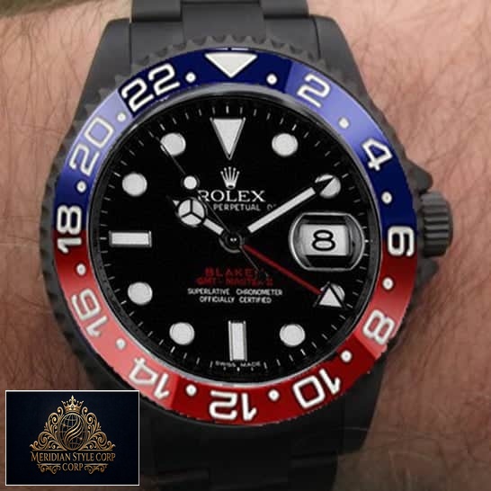 Rolex Pepsi Black 126710BLRO-0001 Replica on his arm