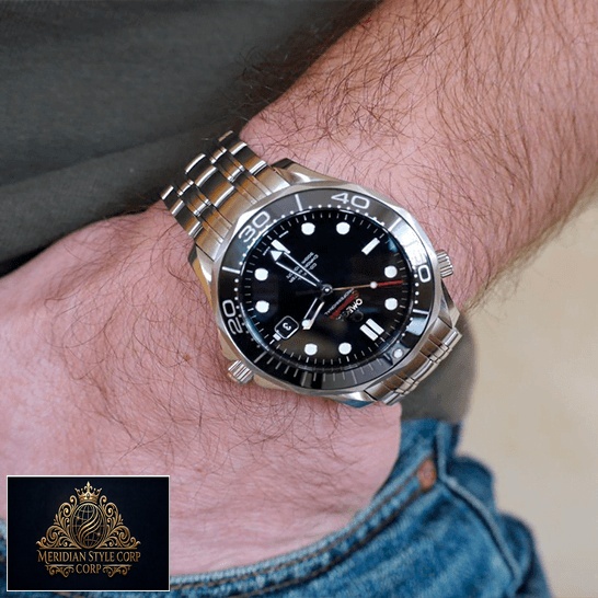 Omega Seamaster 212_30_41_20_01_003 Black Dial Replica on the man wristh