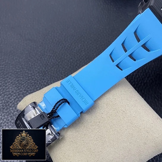 Richard Mille RM01103 Blue Rubber Bracelet Replica on the stand
