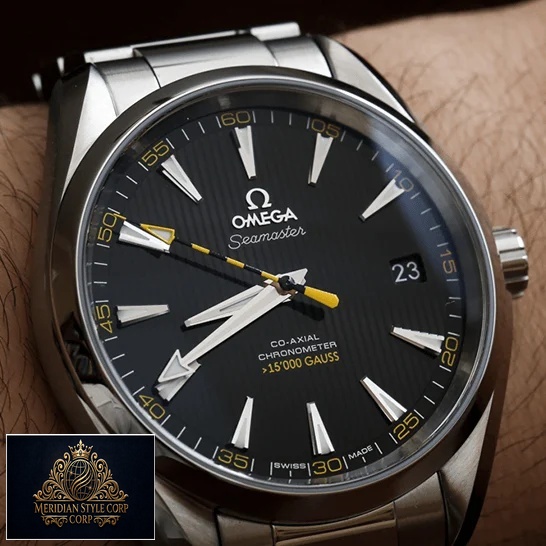 Omega Seamaster Black Dial Replica on the wrist