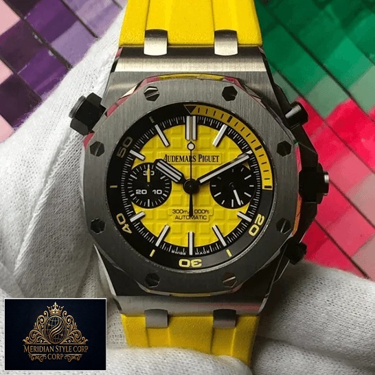 Audemars Piguet Royal Oak Yellow Dial Replica rainbow background