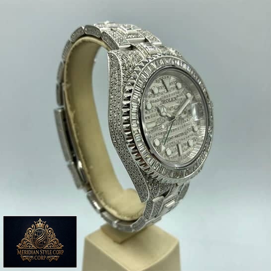 Rolex GMT-Master II Custom Diamond Set Case 116710LN Iced Out Replica left side