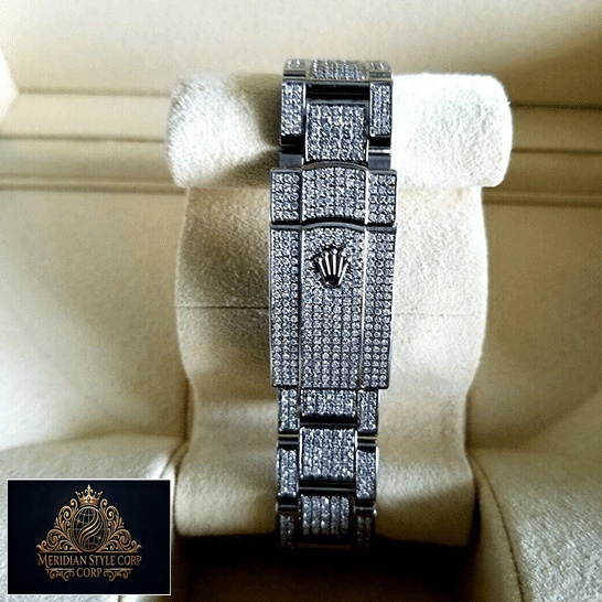 Rolex Datejust 126300 Diamond Custom Bracelet on the Rolex logo Replica in the box