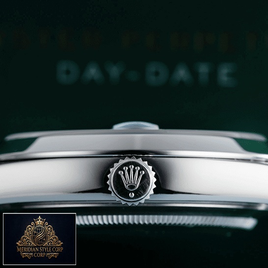 Rolex Day-date 228206 stainless steel replica rolex logo on push button