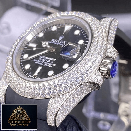 Rolex 116336 Submariner Diamond bezel Replica crown / push button