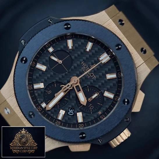 Hublot Big Bang 301.PM_.1780.RX Gold Case Black Bezel Replica fornt view