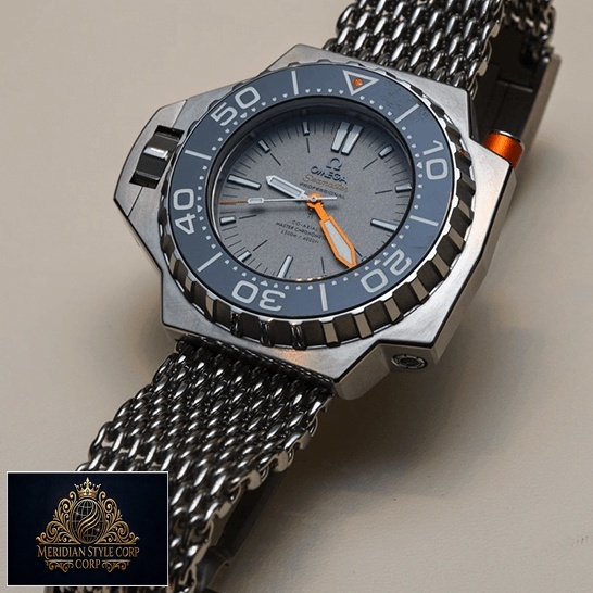 Omega Seamaster 227.90.55.21.99.001 Stainless Steel Bracelet Replica grey background