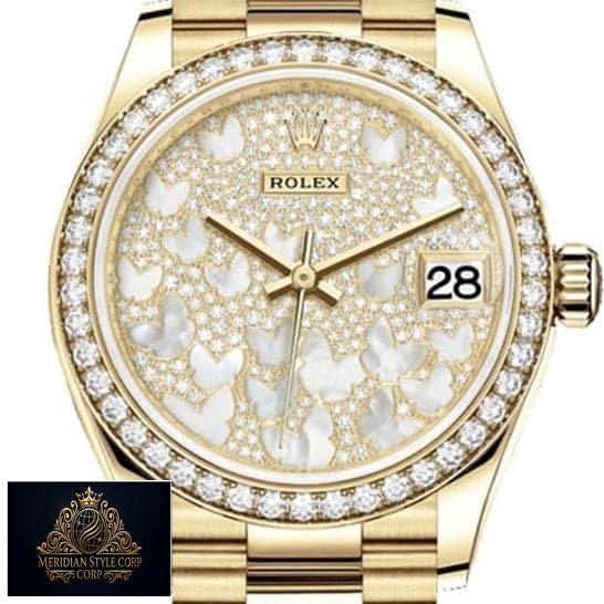 Rolex Datejust 278288RBR-0011 Yellow Gold And Diamond Automatic Butterfly Dial Replica