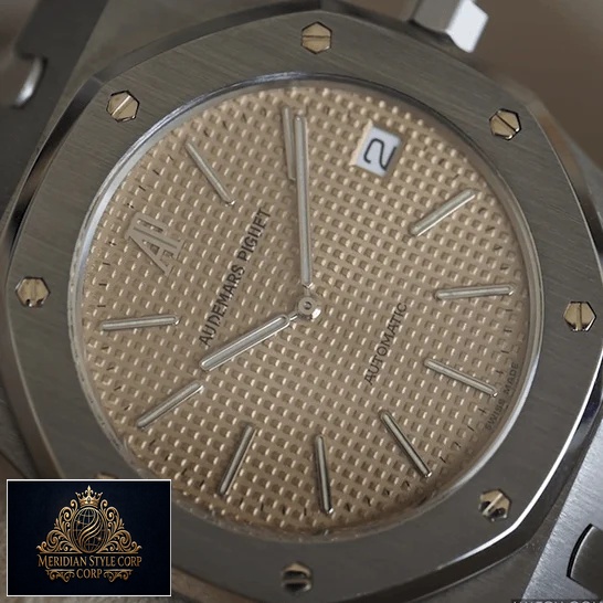 Audemars Piguet Royal Oak Rose Gold Dial Steel Bezel Replica front view