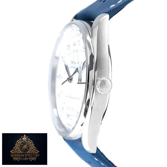 Omega Seamaster Steel Case Blue Rubber Bracelet Replica crown white background