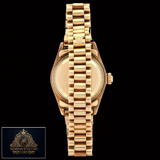 Rolex Datejust 69178 Replica Yellow Gold Oyster Bracelet Clasp on the Rolex logo
