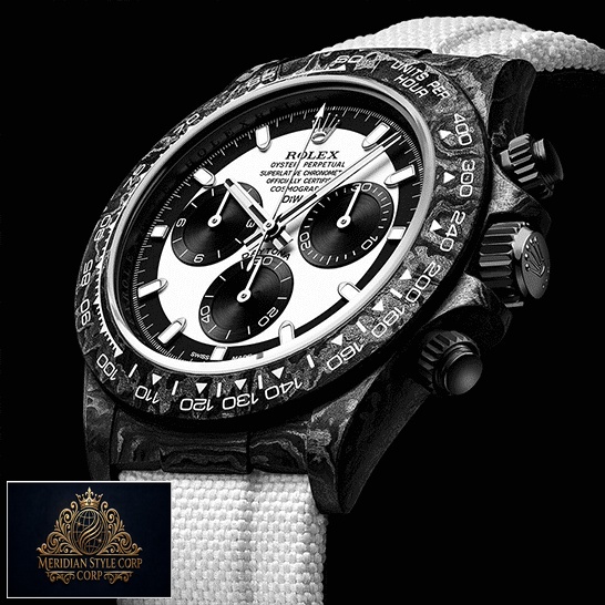 Rolex Daytona Carbon Cream Dial Replica Black Background