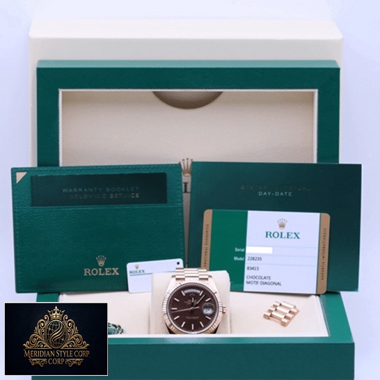 Rolex Day-Date 228235 Chocolate Replica box and warranty card