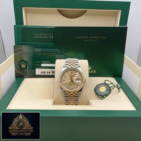 Rolex Datejust 36 126231-0033 Yellow Gold Dial Replica in the Green Rolex Box