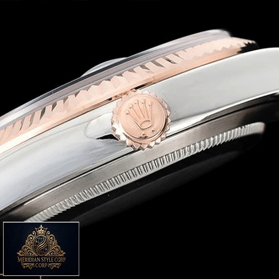 Rolex Datejust 36 126231-0033 Replica Stainless Steel Case and Rose Gold Crown Pusher