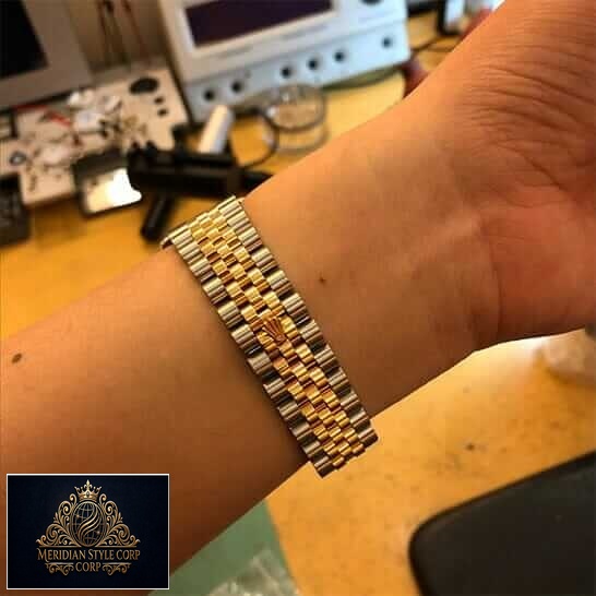 Rolex 116233 Yellow Gold Jubilee Bracelet Replica rolex logo on bracelet