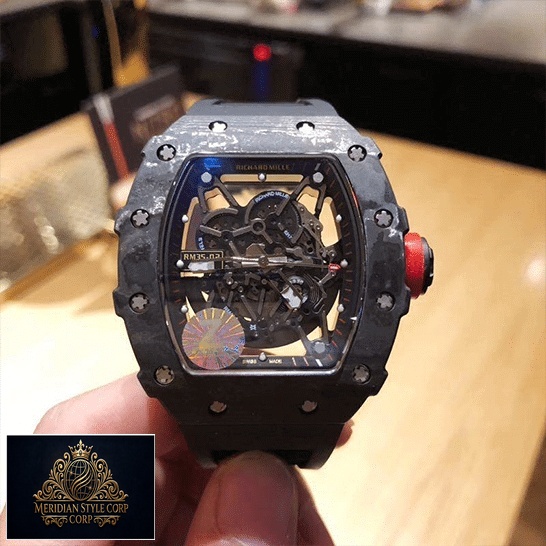 Richard Mille RM3502 Carbon Skeleton Dial Replica on the hand