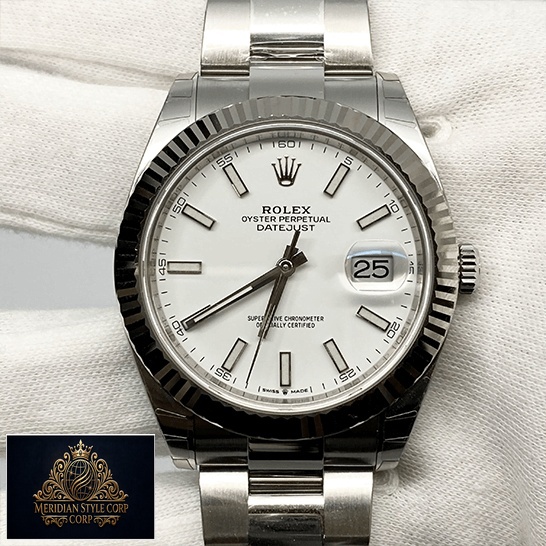 Rolex Perpetual Datejust White Dial Replica white background