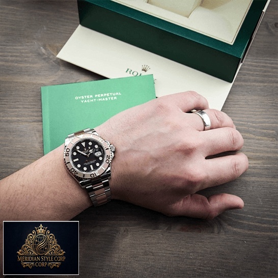 Rolex Yatch Master 116621 Rose Gold Black Dial Replica warranty card next to