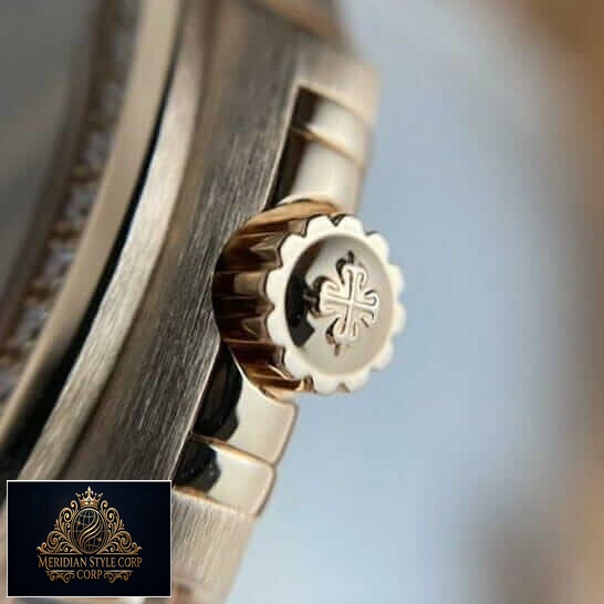 Patek Philippe 7118-1200r-010 Gold Case Replica crown on the patek logo
