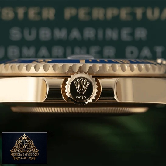Rolex Submariner Gold 116618LB Replica Crown / Push Button