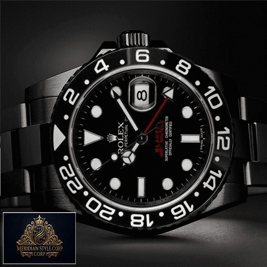 Rolex Blaken GMT-Master II Black Bezel With White Numerial Replica