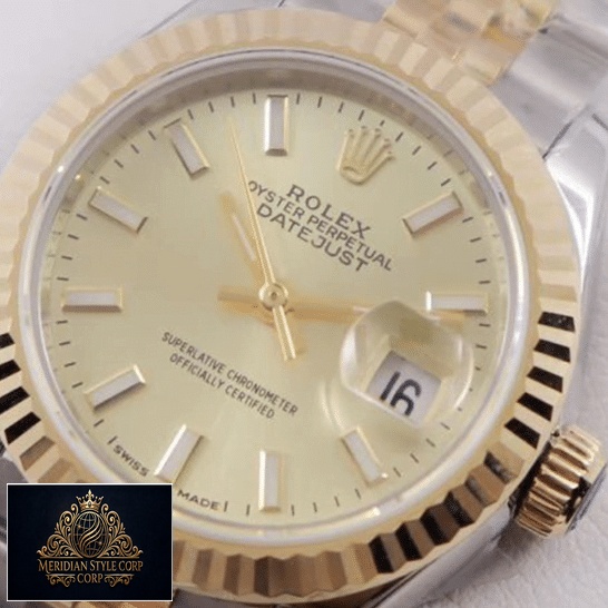 Rolex Datejust Gold Dial Replica close view