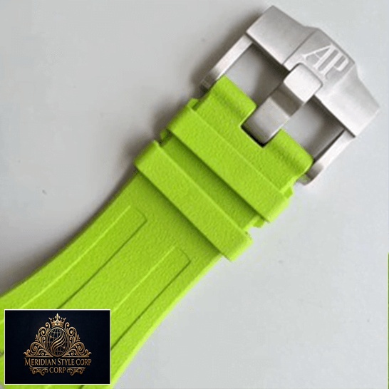 Audemars Piguet Royal Oak Green Rubber Bracelet Replica stainless steel clasp