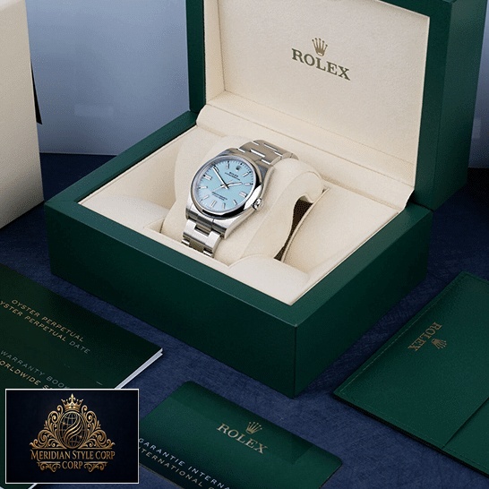Rolex Perpetual 126000 Turquoise Dial Oyster Replica in the Green Rolex box