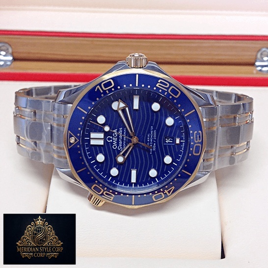 Omega Seamaster Blue Dial Diver 300m Steel Bracelet Replica in the box