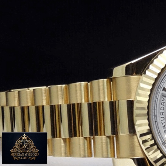 Rolex Day-Date 218238-0037 Precision Clone Edition rolex day date 218238 0037 replica tiltedleft 1 Rolex Day-Date II Gold 218238-0037 Oyster Jubilee Replica