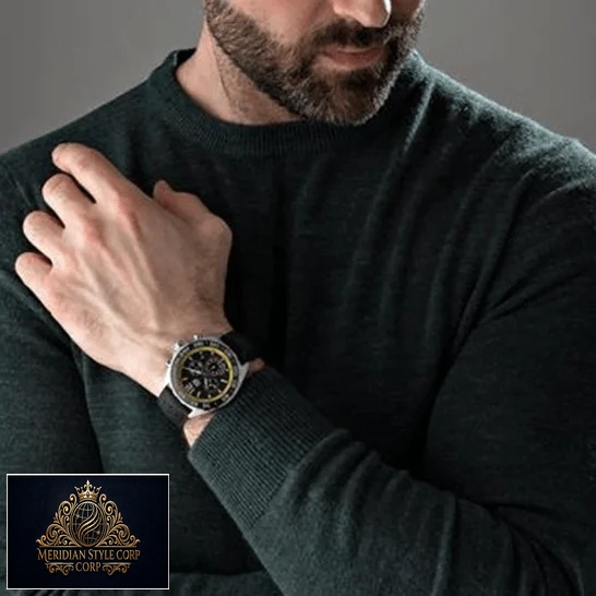 Tag Heuer Carrera Black Strap Bezel Black Dial Replica on the man wrist
