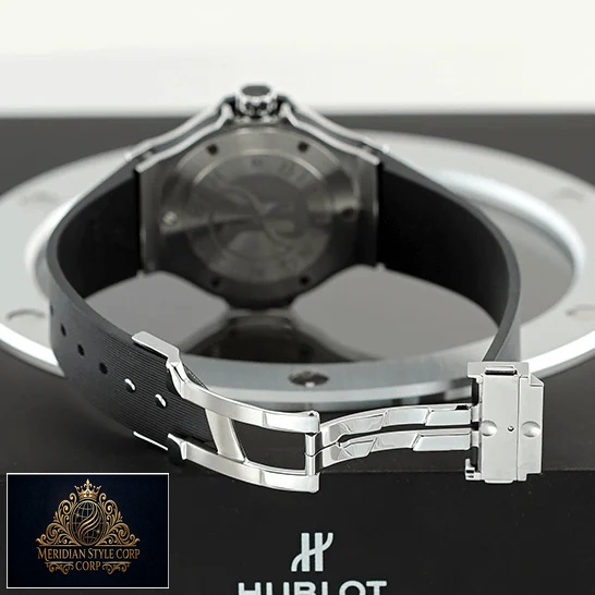 Hublot Big Bang Steel Case Black Rubber Bracelet Replica opened steel clasp