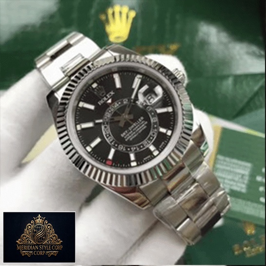 Rolex Sky-Dweller Black Dial 326934 Oyster Replica on his hands