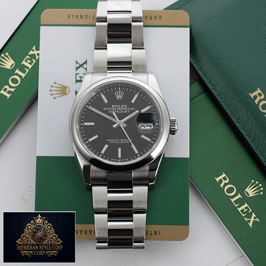 Rolex Datejust 115200 Black Dial Replica next to warranty card