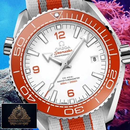 Omega Seamaster 215.32.44.21.04.001 Orange Bezel Replica ocean background