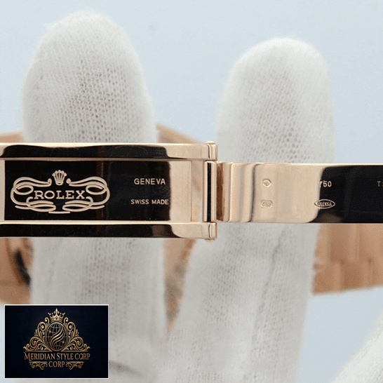 Rolex Day-Date 36 128235-0037 Replica Rose Gold Open Fold Clasp