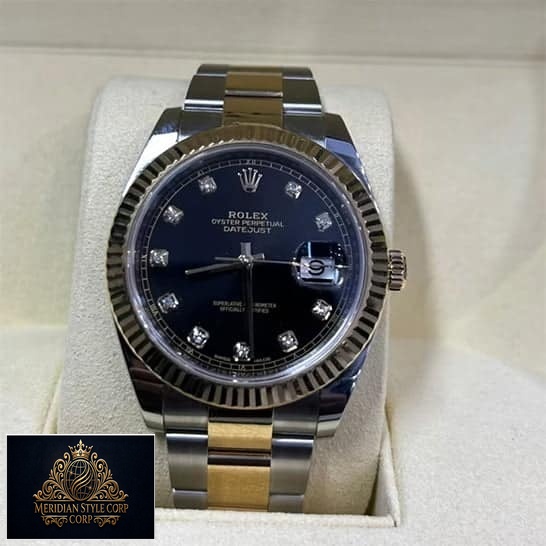 Rolex Datejust 126333-0005 Yellow Gold & Steel Fluted Bezel Black Dial Oyster Replica