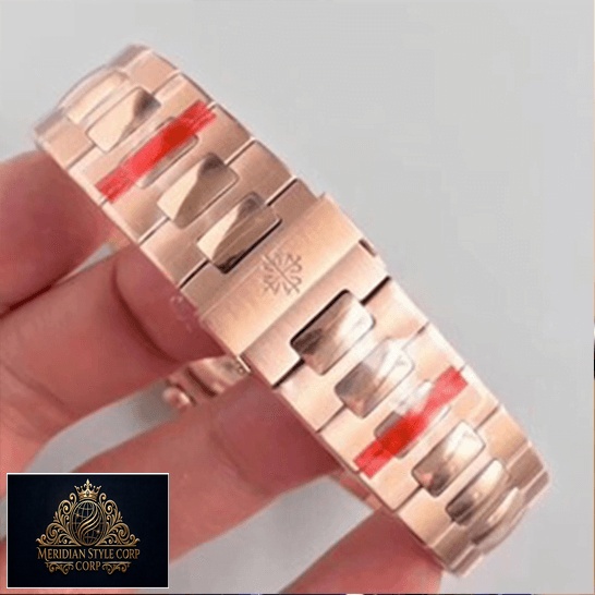 Patek Philippe Nautilus 57111R-001 Rose Gold Bracelet Replica on the hand
