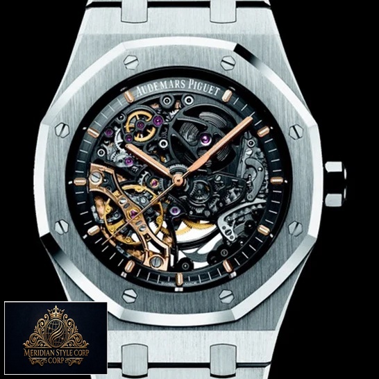 Audemars Piguet Royal Oak Stainless Steel Skeleton Replica black background