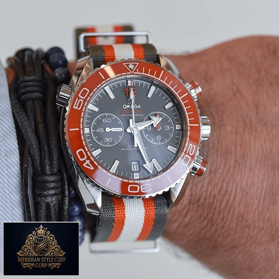 Omega Seamaster Planet Ocean Grey Dial Replica next to bracelet