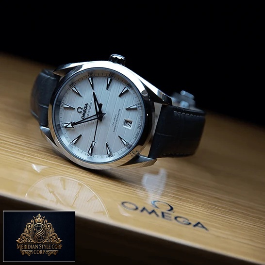 Omega Seamaster Aqua Terra White Dial Replica on the omega box