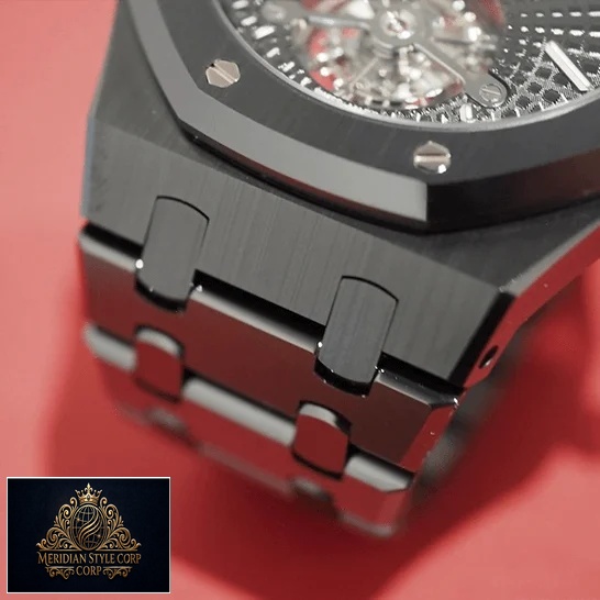 Audemars Piguet Tourbillion 26522CE.OO_.1225CE Black Bracelet Replica red background