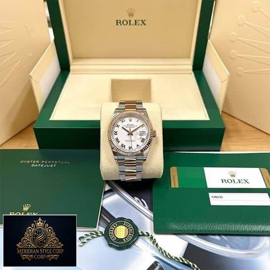 Rolex Datejust 36 White Roman Numerial Oyster Replica & Guarantee Card