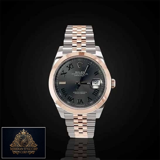 Rolex Datejust 126301-0016 Slate Color Dial Black Romen Numerial Replica and Black Background